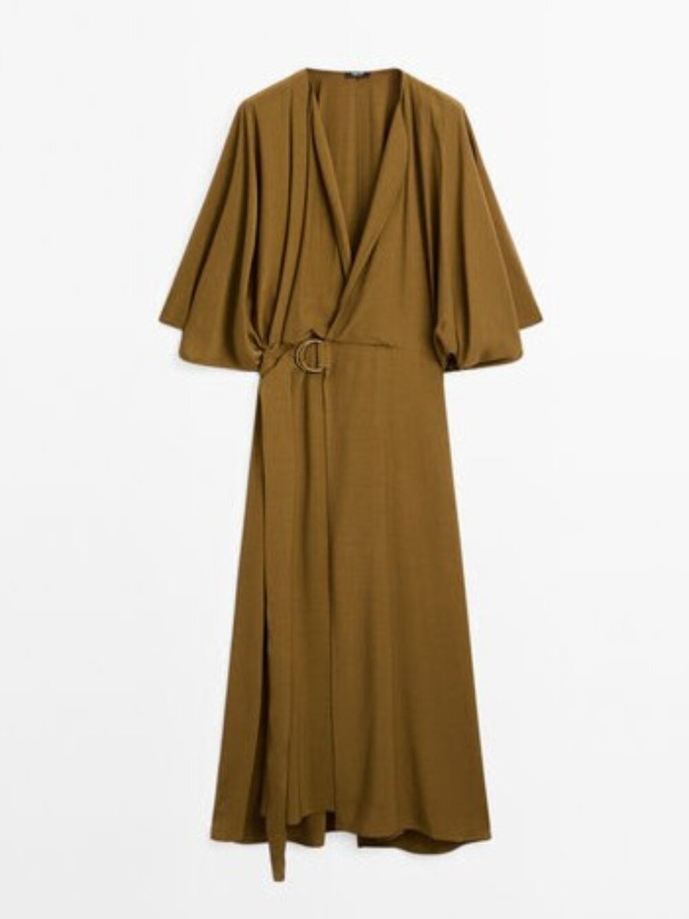 Wrap dress with buckle